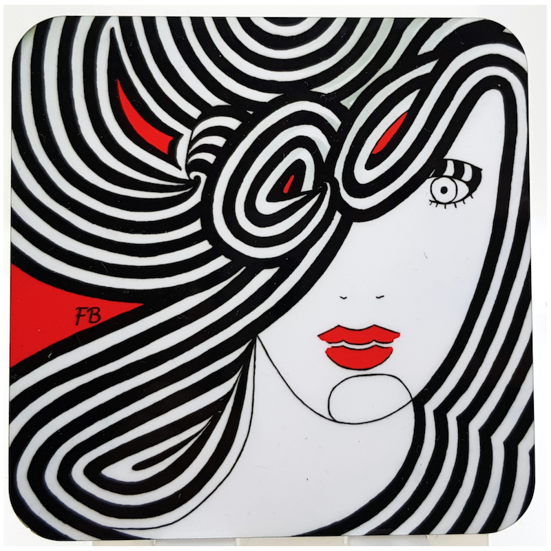 Sous-verre coloré "Ariane"