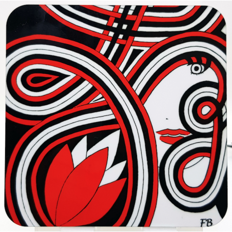 Sous-verre coloré "Eirené"