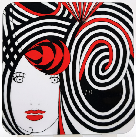 Sous-verre coloré "Sarasvati"