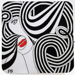 Sous-verre coloré "Séléné"