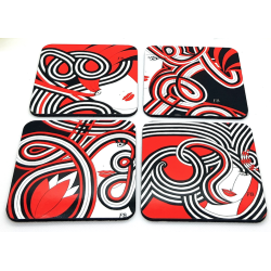 4 sous-verres colorés Mix2