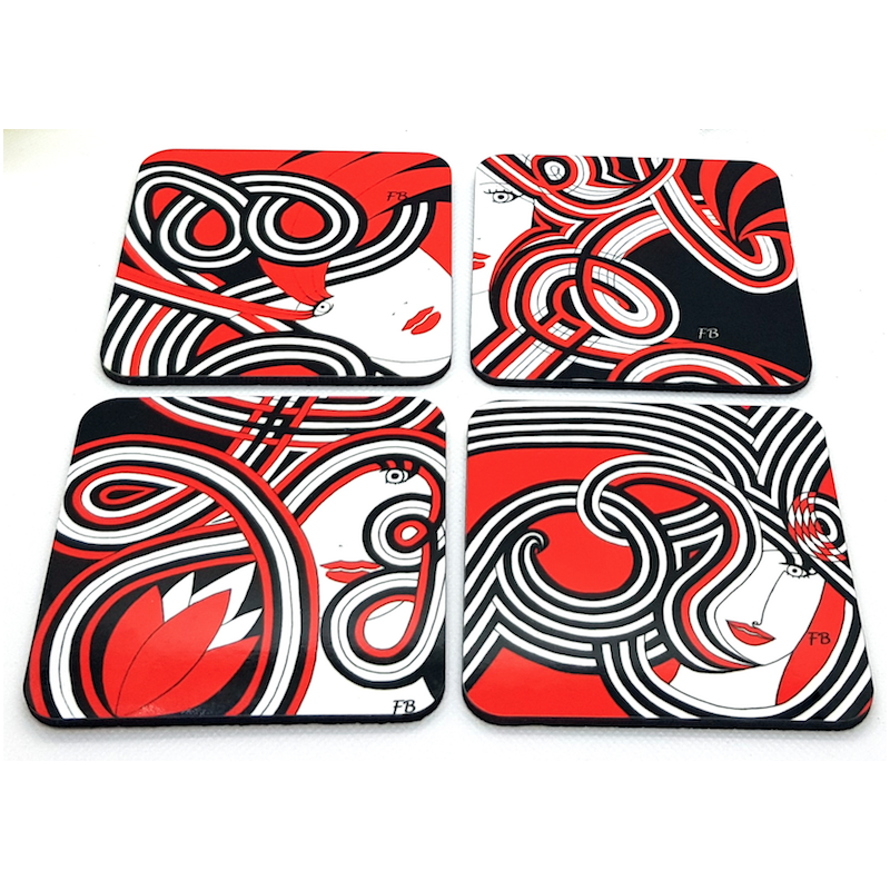 4 sous-verres colorés Mix2