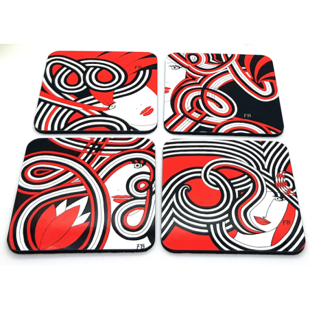 4 sous-verres colorés Mix2