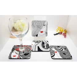 4 sous-verres colorés Mix4