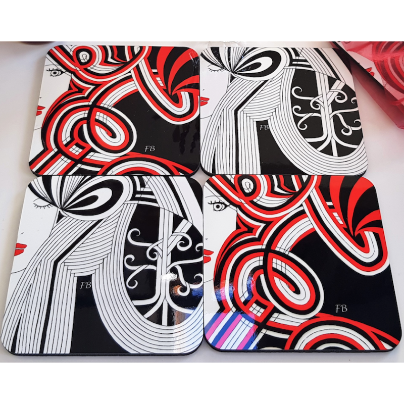 4 sous-verres colorés Mix5