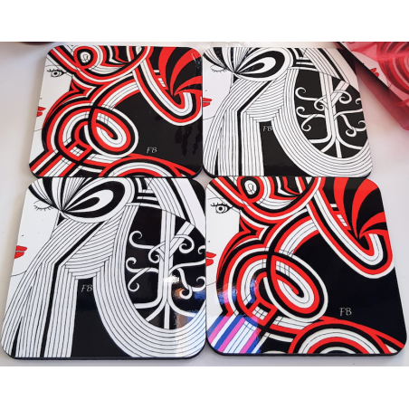 4 sous-verres colorés Mix5