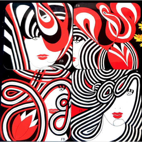 4 sous-verres colorés Mix6