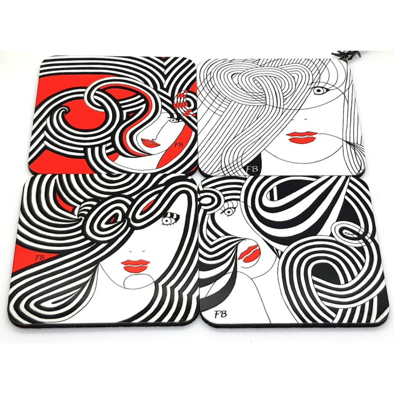 4 sous-verres colorés Mix7