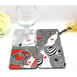 4 sous-verres colorés Mix7