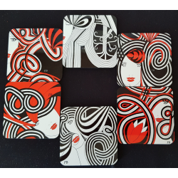 6 sous-verres colorés Mix1