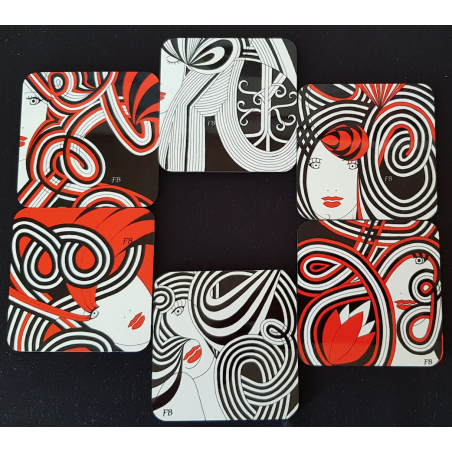 6 sous-verres colorés Mix1