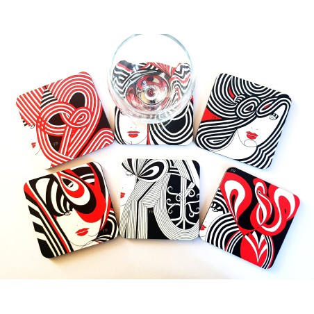 6 sous-verres colorés Mix5