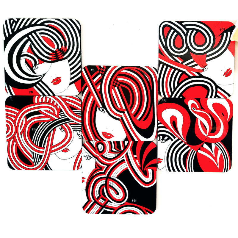 6 sous-verres colorés Mix9