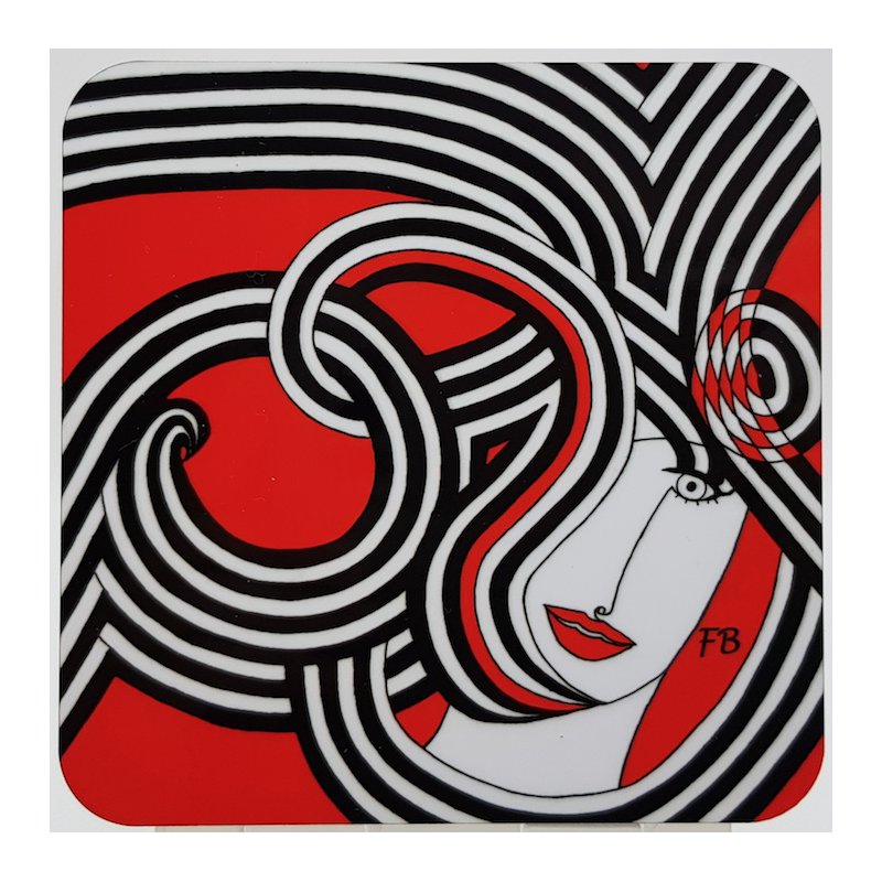 Sous-verre coloré "Duas Faciès"