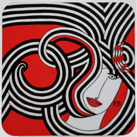 Sous-verre coloré "Duas Faciès"