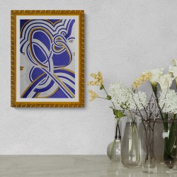 Tableau moderne abstrait violet 2 visages femmes - Duas Facies 5