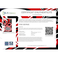 Tableau pop art rouge & noir visage femme abstrait - Euphrosyne