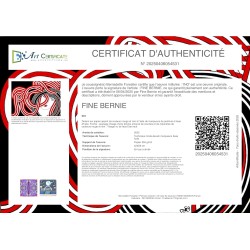 Tableau portrait femme abstrait moderne rouge & noir - Ino