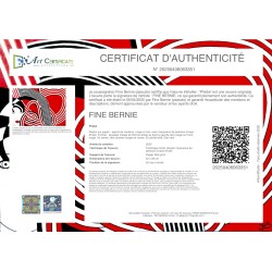 Tableau moderne rouge & noir visage femme abstrait - Phébé