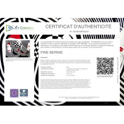 Tableau abstrait contemporain rouge & noir 2 visages femmes - Prudentia