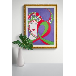 Tableau art abstrait coloré design visage femme - Héméra