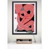 Tableau moderne portrait femme abstrait rouge & noir - Damona