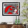 Tableau design art abstrait rouge 2 visages femmes - Duas Facies 7