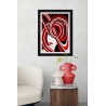 Tableau design visage femme abstrait rouge & noir - Idunn