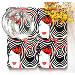 Sous-verre coloré "Sarasvati"