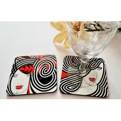 Lot 2 sous-verres colorés Mix2