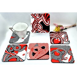 6 sous-verres colorés Mix2