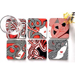 6 sous-verres colorés Mix2