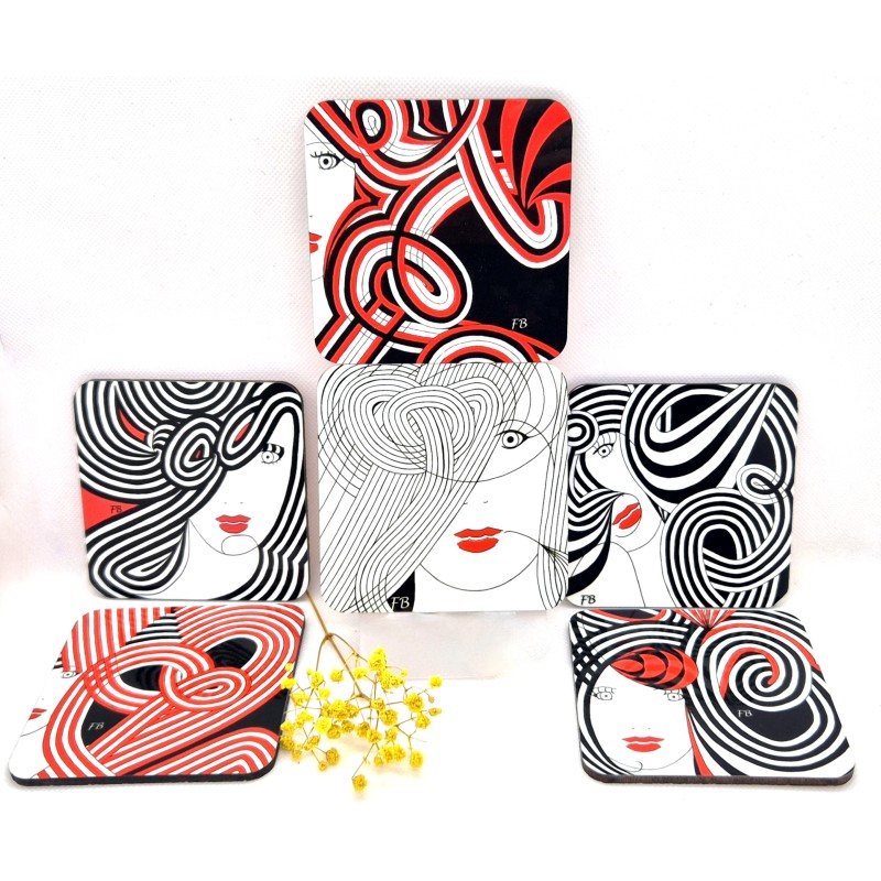 6 sous-verres colorés Mix8