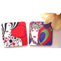 Lot 2 sous-verres colorés Mix4