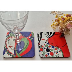 Lot 2 sous-verres colorés Mix4