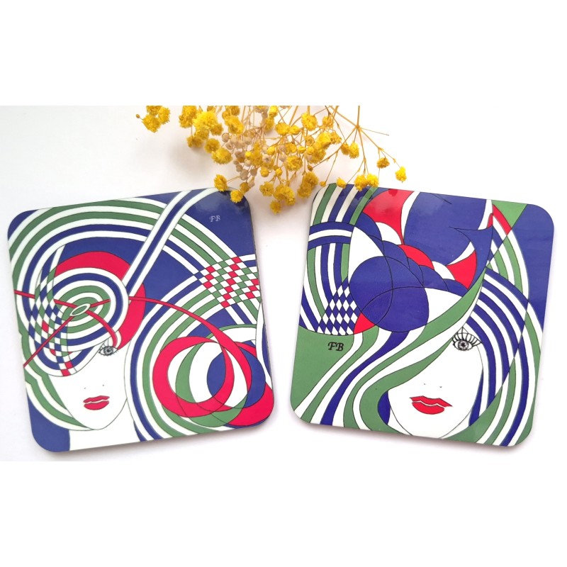 Lot 2 sous-verres colorés Mix5