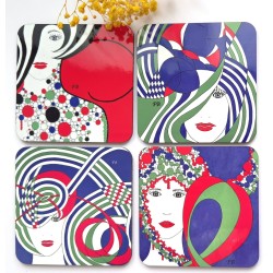 4 sous-verres colorés Mix8