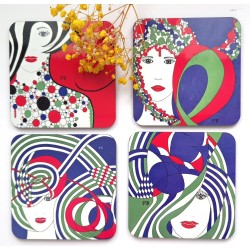 4 sous-verres colorés Mix8