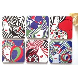 6 sous-verres colorés Mix 10