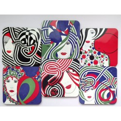 6 sous-verres colorés Mix 10
