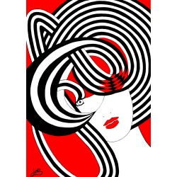 Tableau art abstrait rouge...