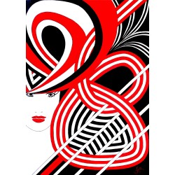 Tableau pop art rouge &...