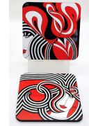 Lot de 2 sous-verres colorés