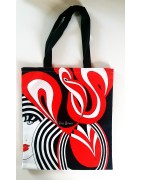 Sac Féminin Design Graphique Rouge & Noir